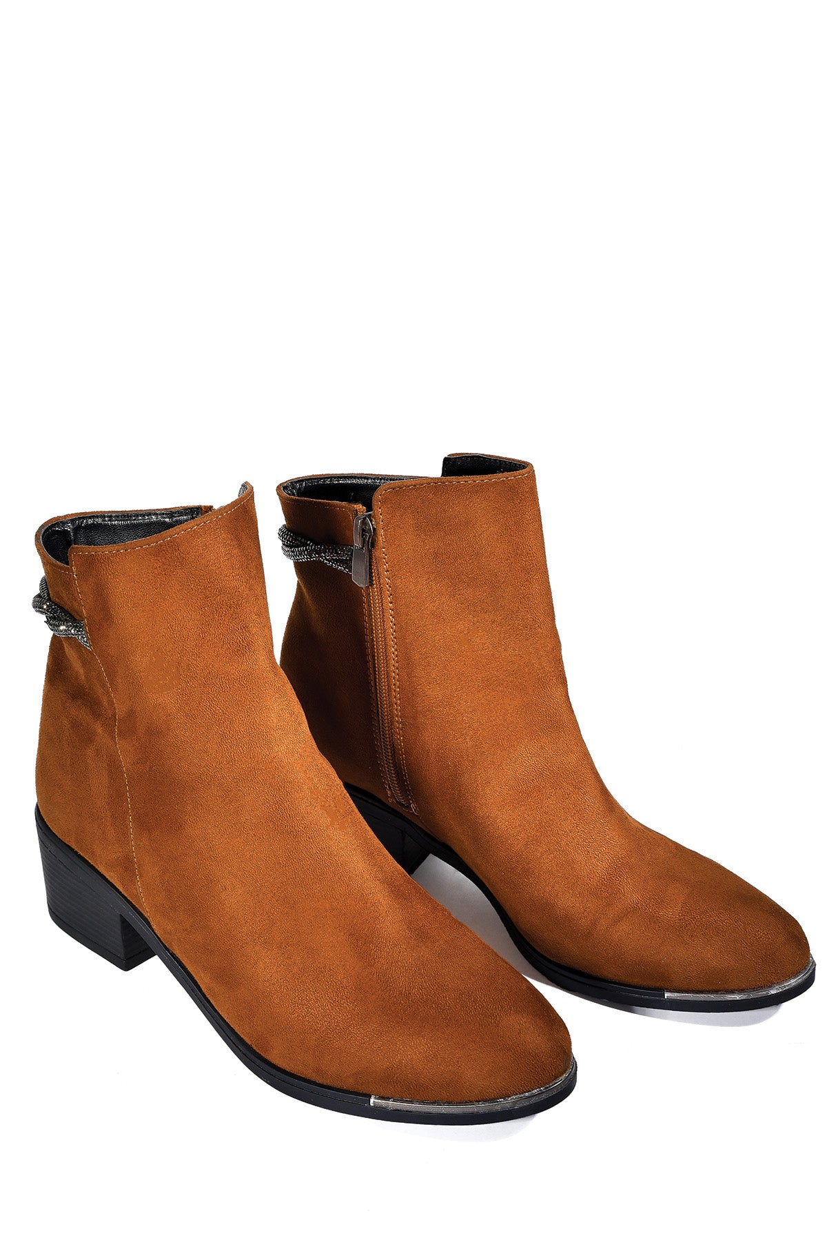 Stylish Camel Suede Ankle Boots