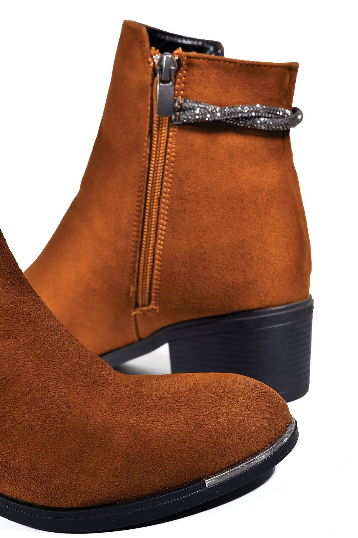 Stylish Camel Suede Ankle Boots