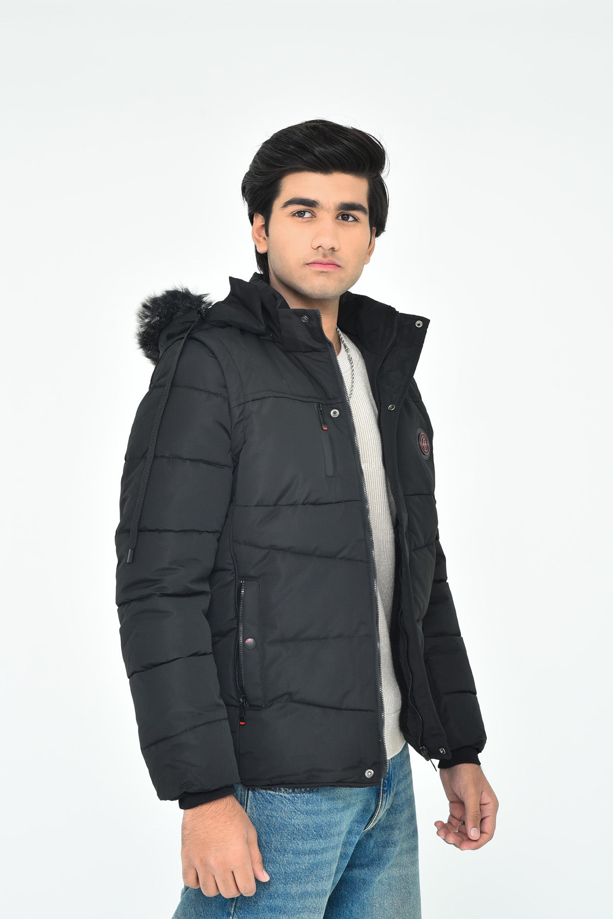 Men's Black Hooded Winter Jacket