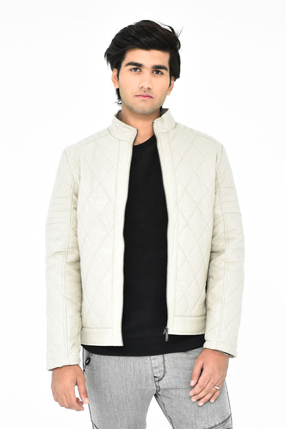 Men's Stylish Quilted Leather Jacket