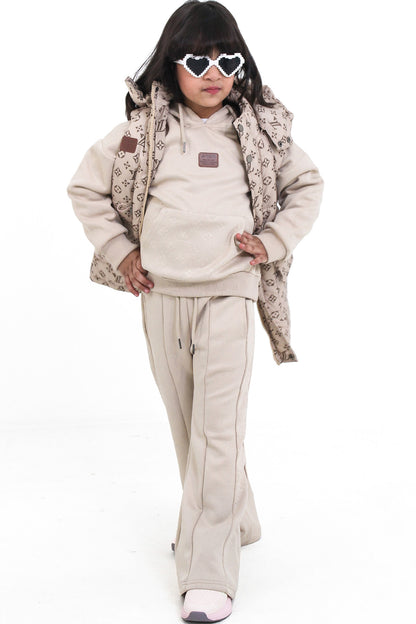 Printed Hooded Winter Set For kids - 3 Piece