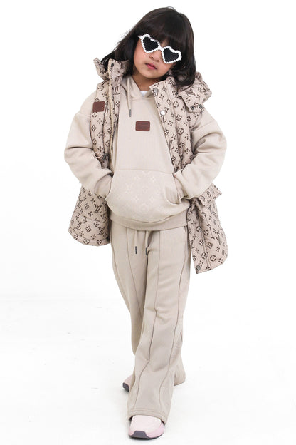 Printed Hooded Winter Set For kids - 3 Piece