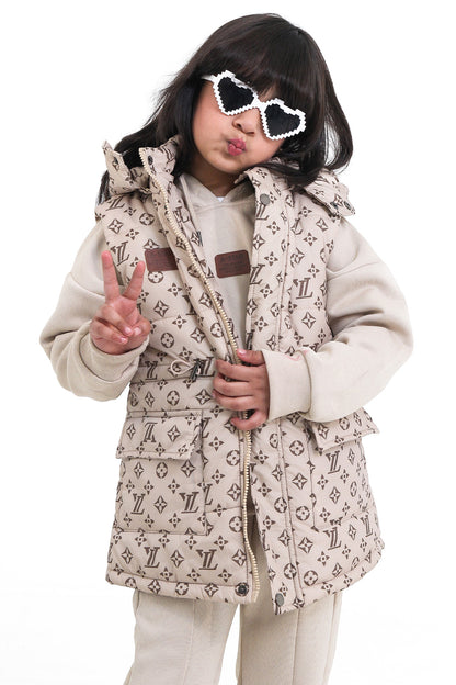 Printed Hooded Winter Set For kids - 3 Piece