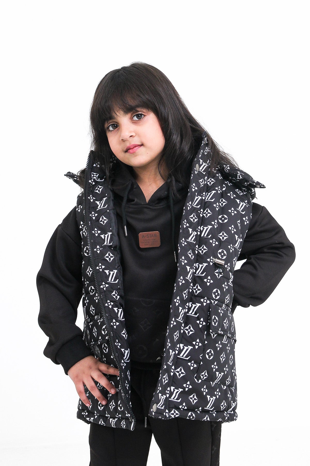 Printed Hooded Winter Set For kids