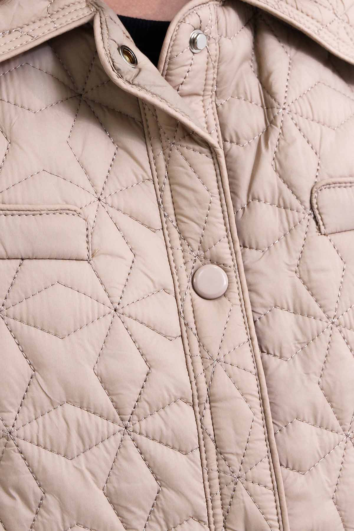 Girls' Quilted Beige Jacket