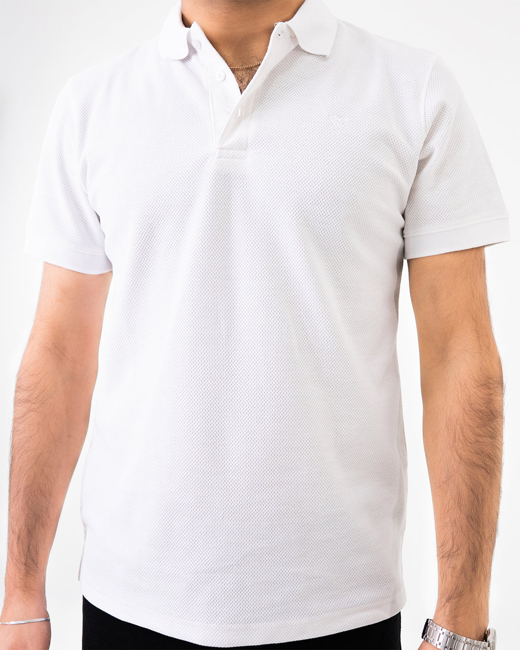 White Knit Polo
