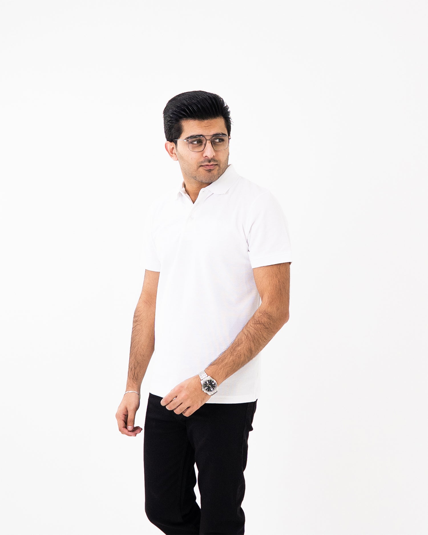 White Knit Polo
