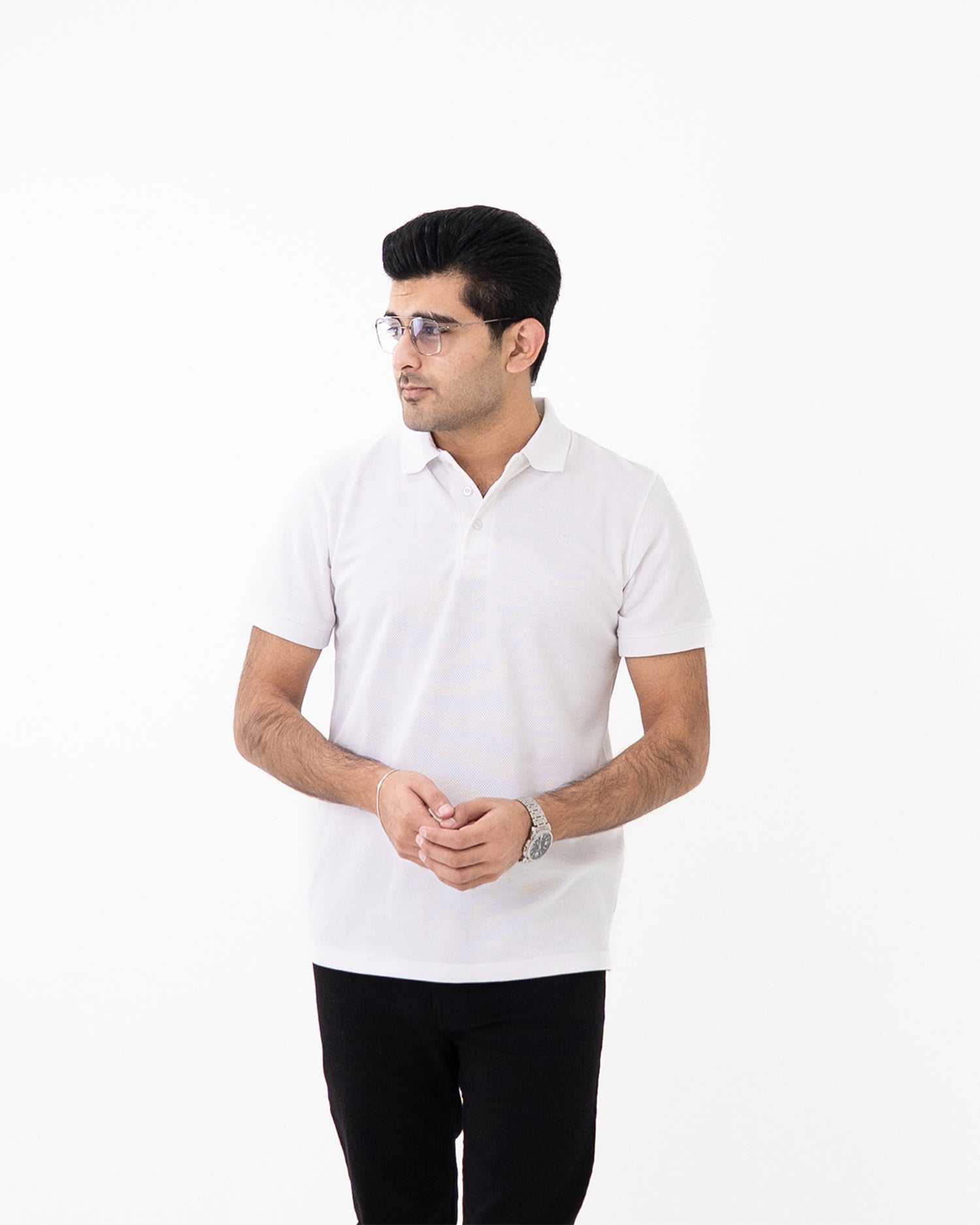 White Knit Polo