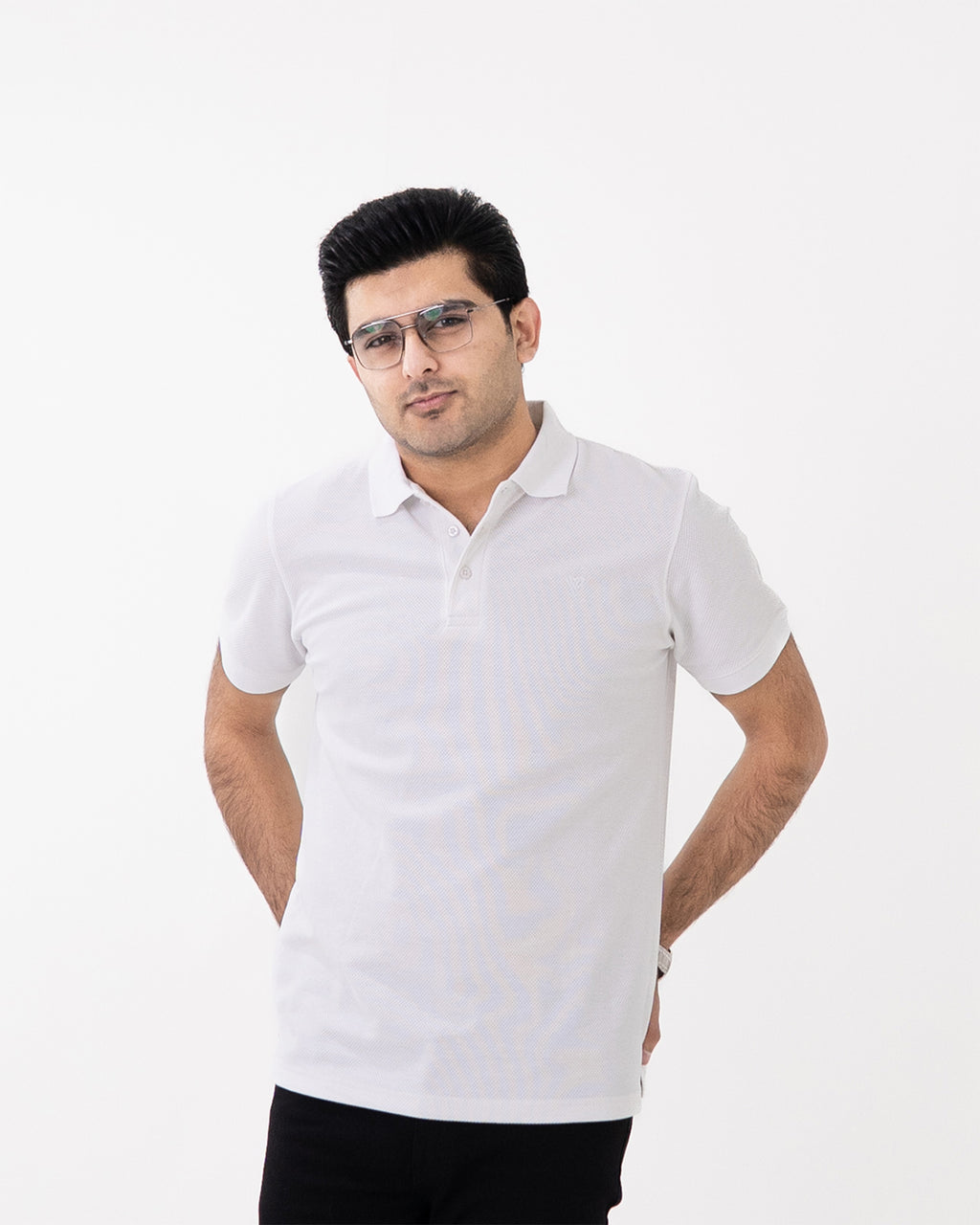 White Knit Polo