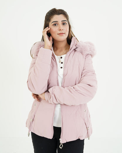 Stylish Women’s Long Puffer Coat Pink – Lightweight & Cozy
