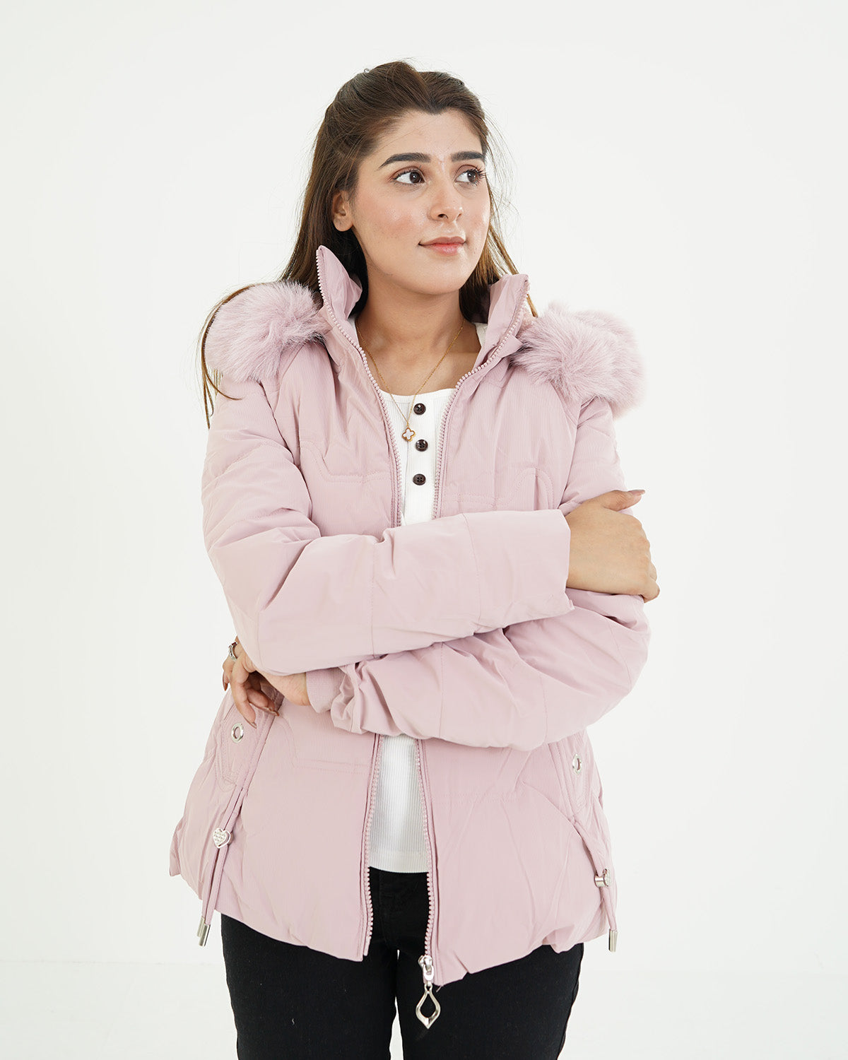 Stylish Women’s Long Puffer Coat Pink – Lightweight & Cozy