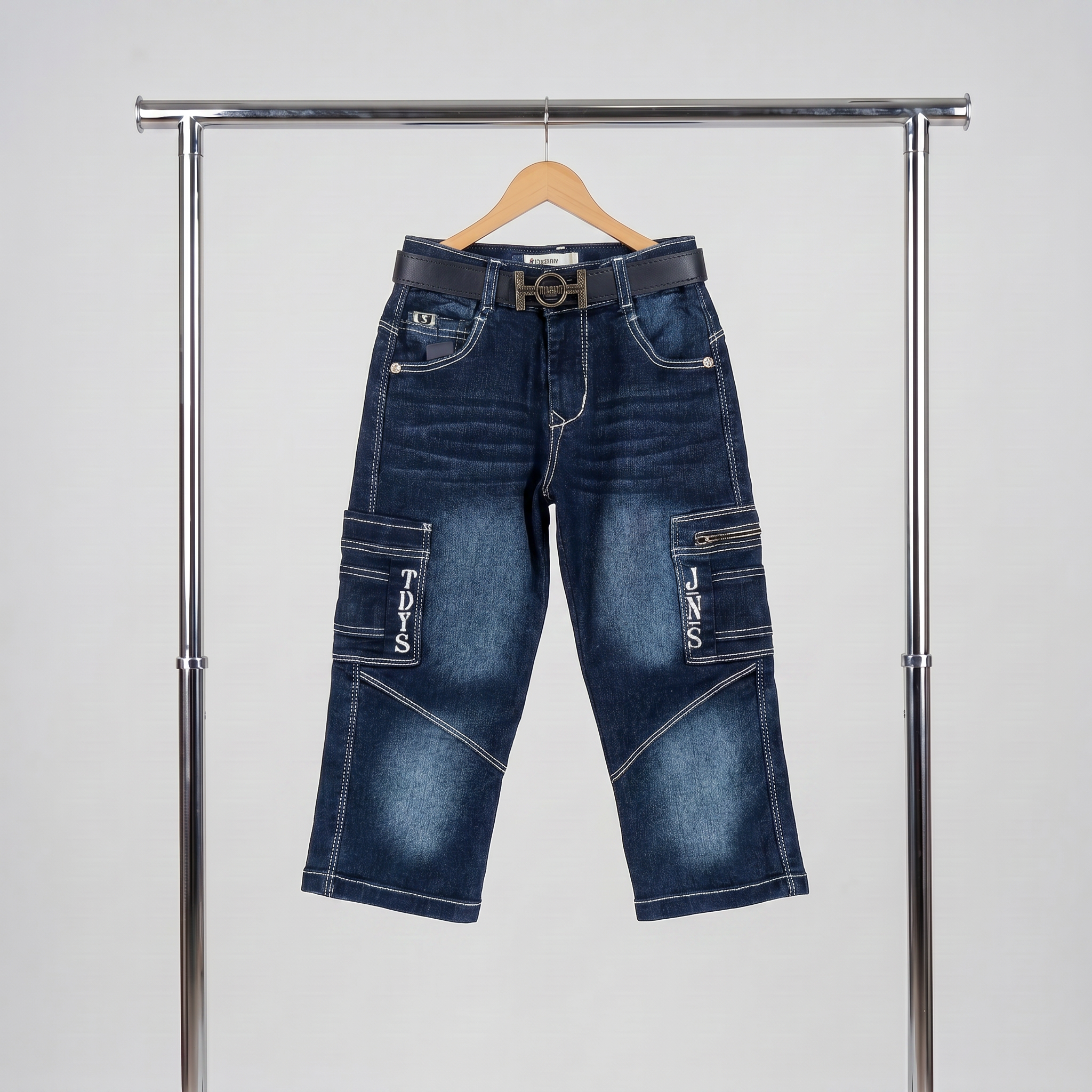 Dark Blue Cargo Jeans.