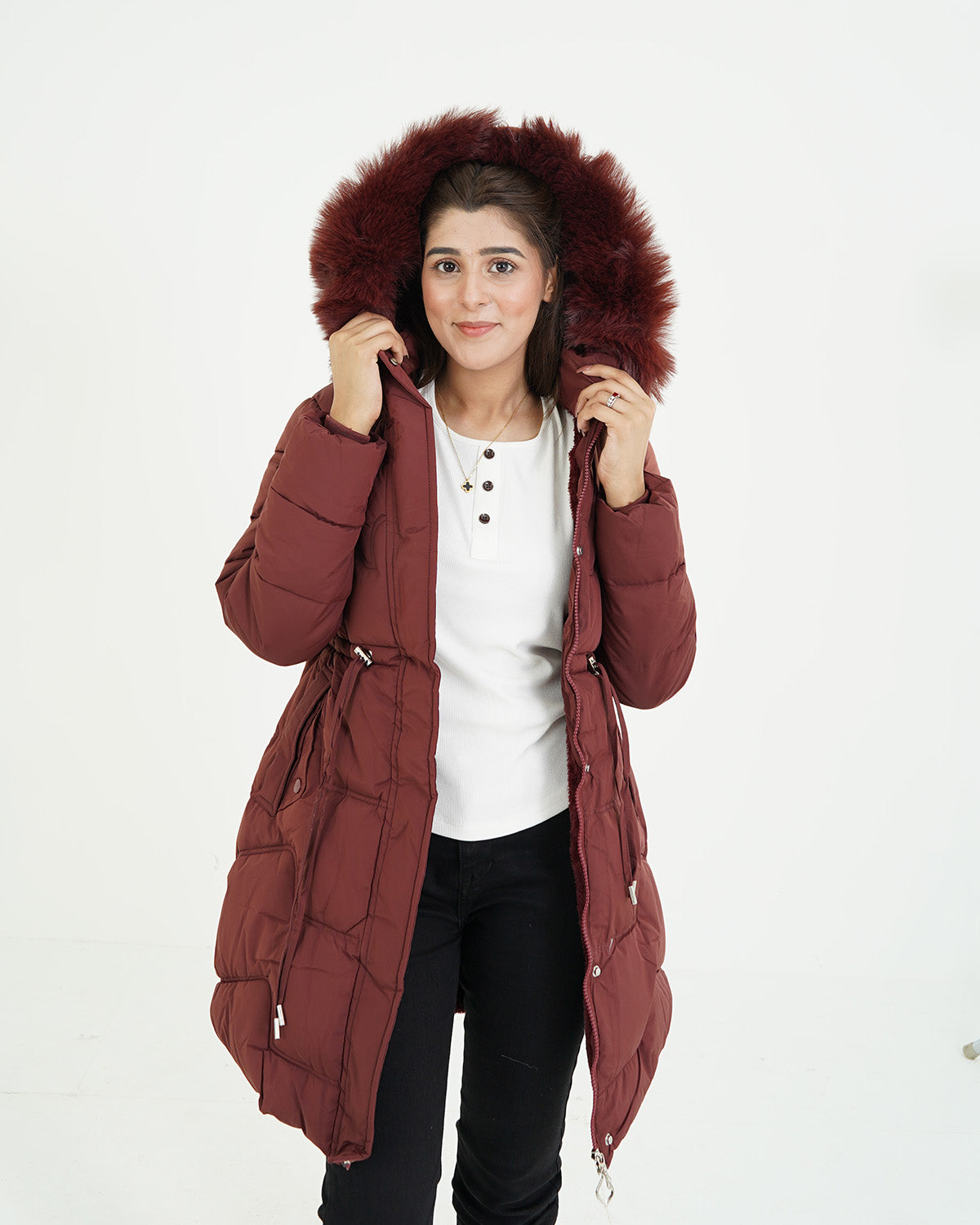 Maroon Puffer Jacket