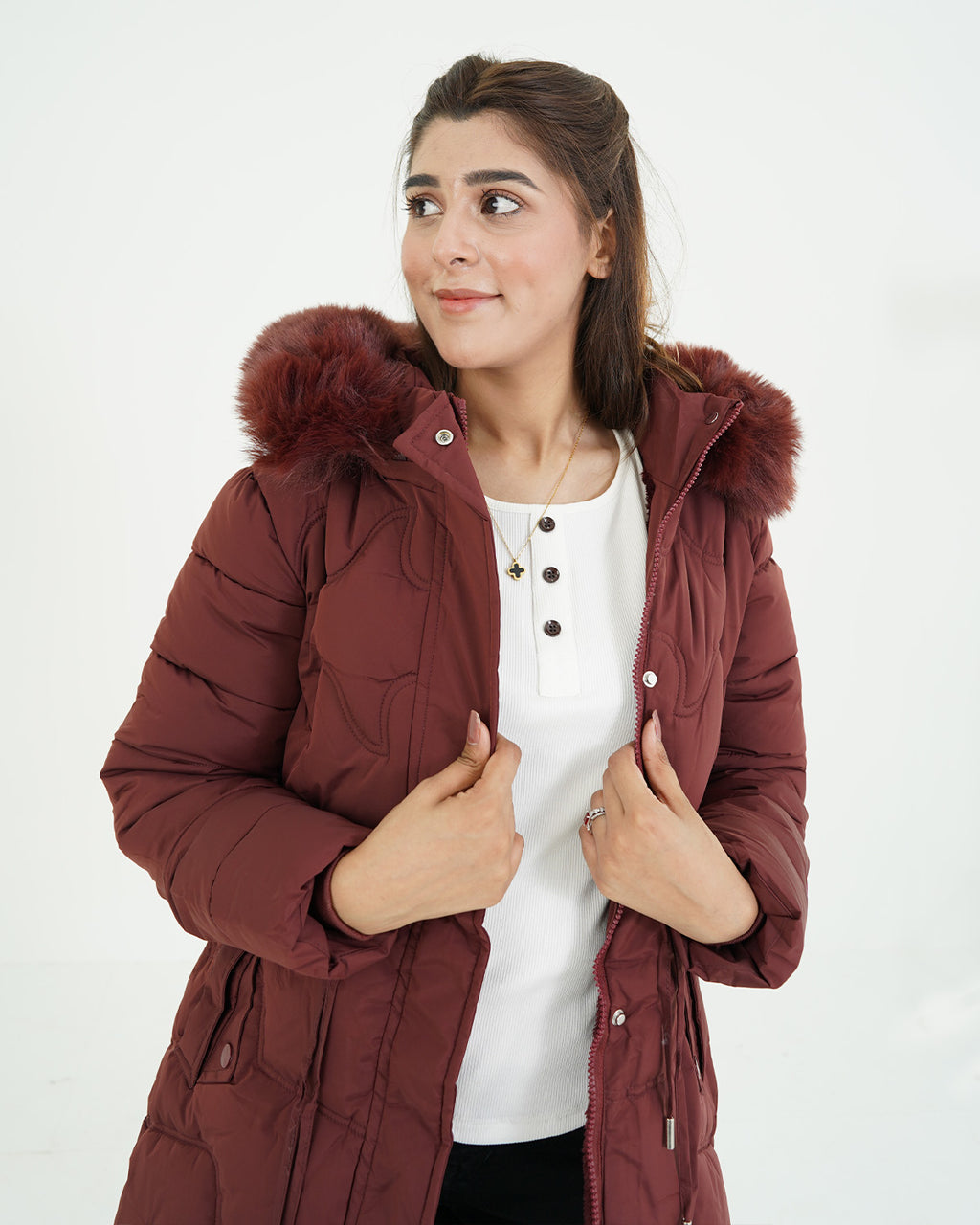 Maroon Puffer Jacket