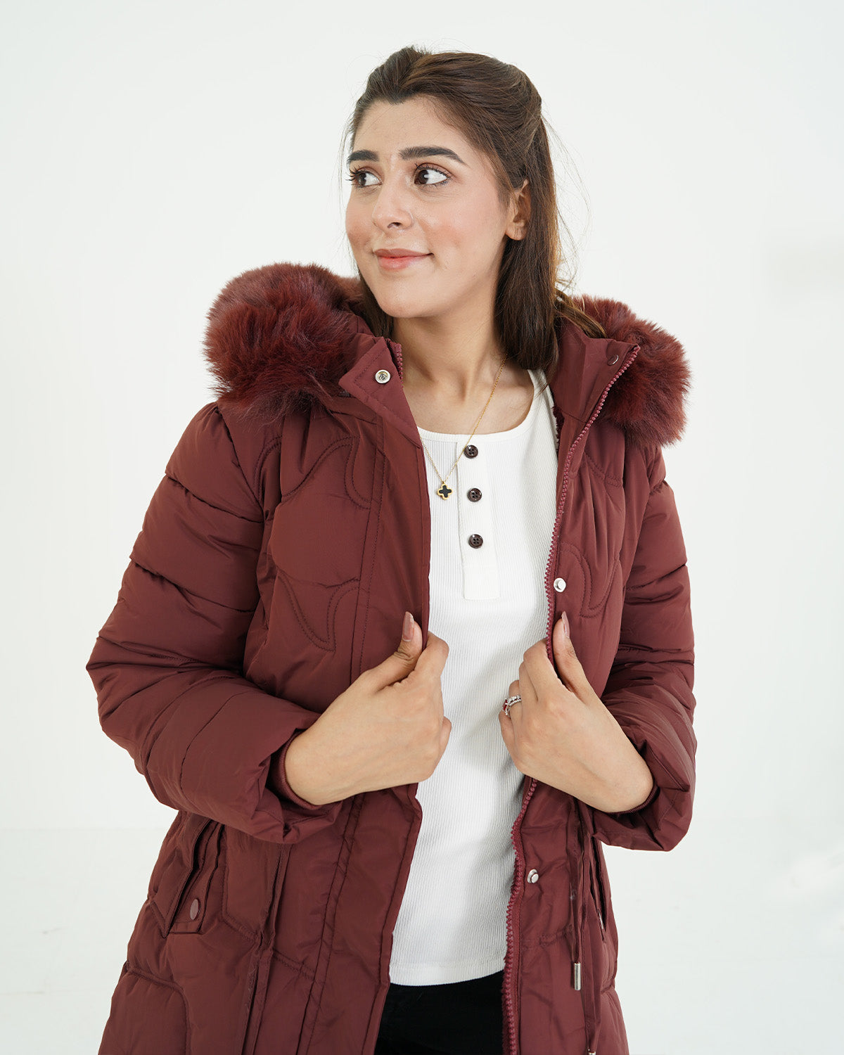 Maroon Puffer Jacket